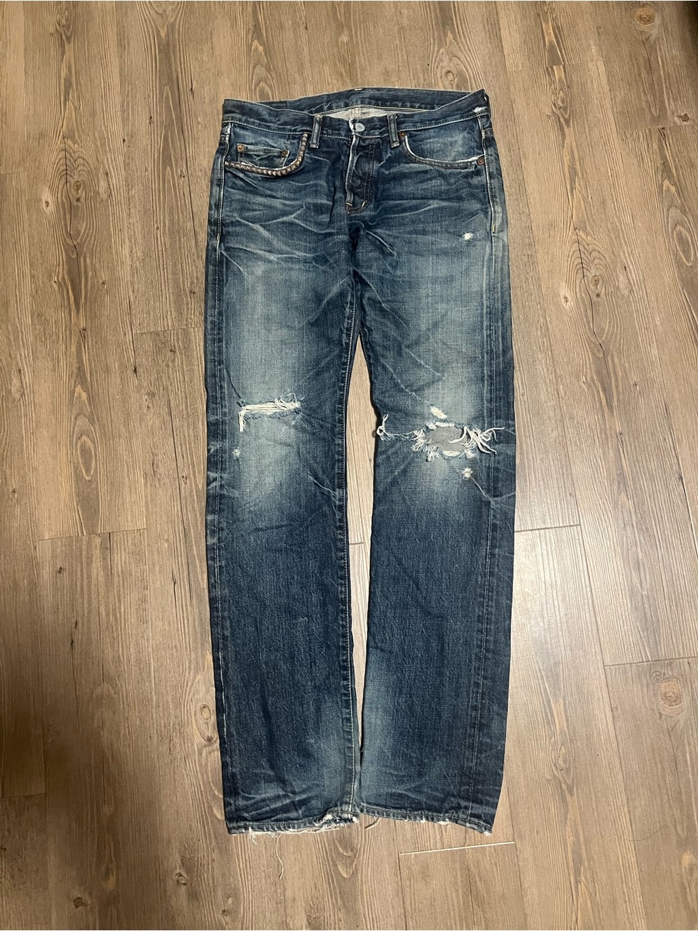 Hysteric Glamour Distressed Dark Blue Skinny Jeans